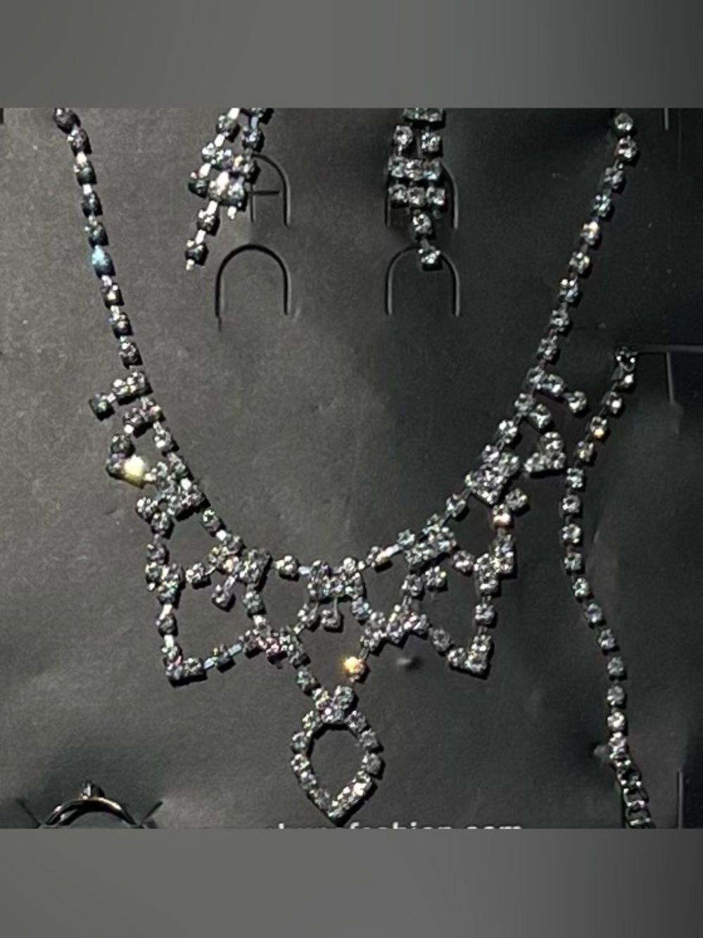 Crystal Accent Statement Necklace - Elegant Evening Jewelry
